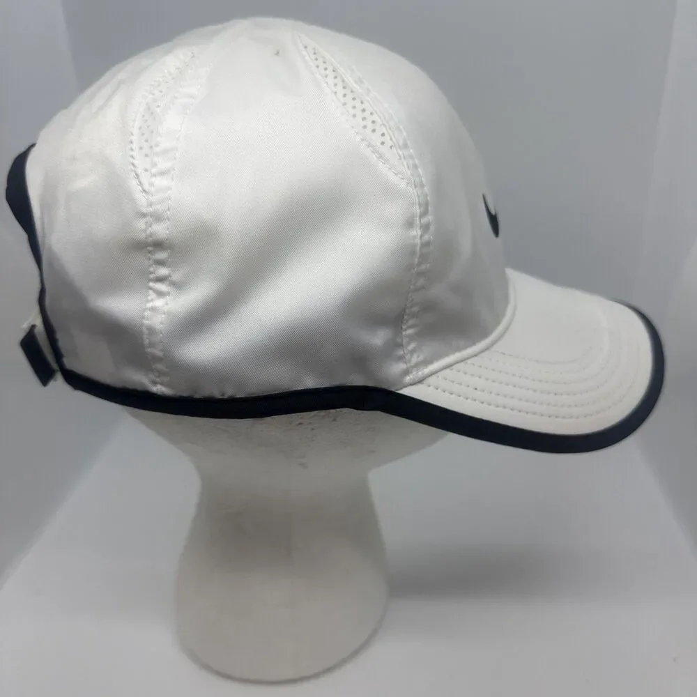 Nike Featherlight Hat Cap White Dri-FIT Strap Back Adjustable Run Gym Hike Mens - Picture 5 of 7